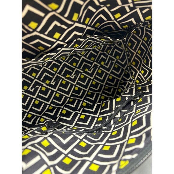 Vera Bradley La Neon Rose Quilted Floral Handbag Satchel Green Yellow Black - Picture 7 of 7